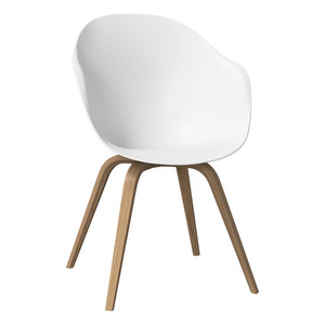 Hauge Chair, White / Oak, Armrests