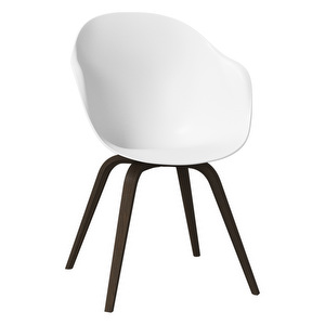 Hauge Chair, White / Dark Oak, Armrests