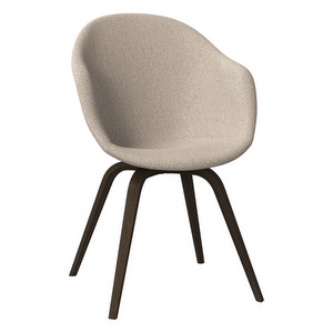 Hauge Chair, Lazio Fabric 3091 Beige / Dark Oak, Armrests