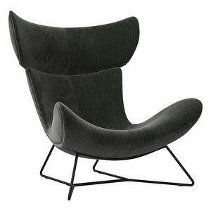 Imola Armchair, Napoli Fabric 2268 Dusty Green / Black