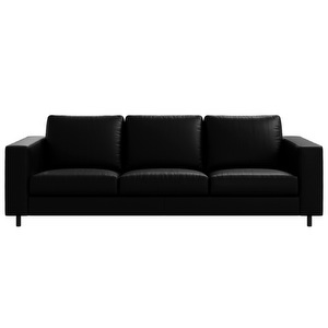Indivi Leather Sofa, Nordic Grain Leather 5130 Black, W 231 cm