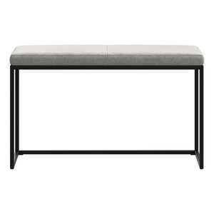 London Bench, Ravello Fabric 3222 Grey / Black, W 80 cm