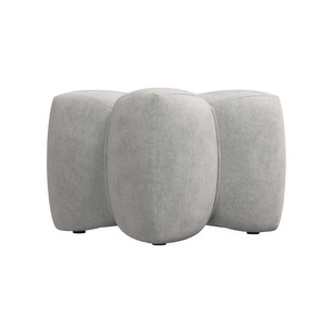 Nawabari Footstool, Ravello Fabric 3222 Grey, 54 x 54 cm