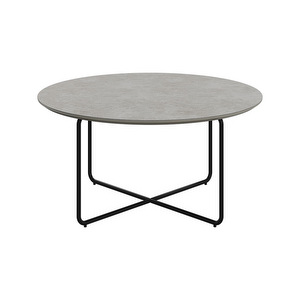 Nawabari-sohvapöytä, tuhkanharmaa keramiikka/musta, ⌀ 80 cm