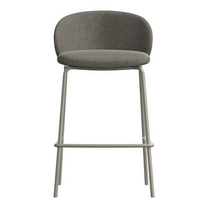 Princeton Bar Stool, Napoli Fabric 2250 Silver Grey, H 87 cm