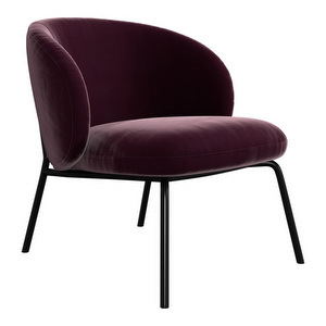 Princeton Lounge Chair, Bologna Fabric 3258 Crerry Red