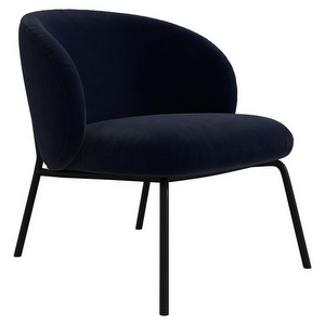 Princeton Lounge Chair, Velvet Fabric 3031 Blue Princeton Lounge Chair, Velvet Fabric 3031 Blue