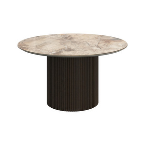 Santiago-sohvapöytä, ruskea keramiikka/tumma tammi, ⌀ 80 cm Santiago-sohvapöytä, ruskea keramiikka/tumma tammi, ⌀ 80 cm