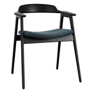 Seoul Chair, Skagen Fabric 3164 Steel Blue / Black Oak