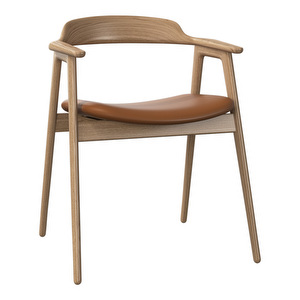 Seoul Chair, Nordic Grain Leather 5134 Caramel / Oak