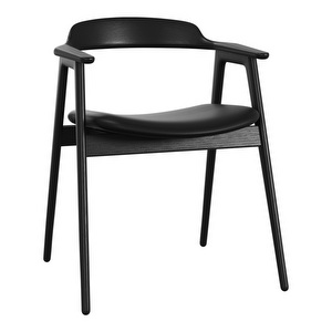 Seoul Chair, Nordic Grain Leather 5130 Black / Black Oak