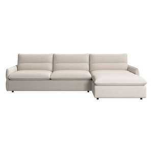 Southampton Sofa Bed with Chaise Longue, Lazio Fabric 3090 White, W 303 cm
