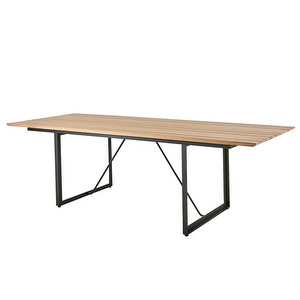 Shad-ruokapöytä, tiikki / musta alumiini, 90 x 240 cm