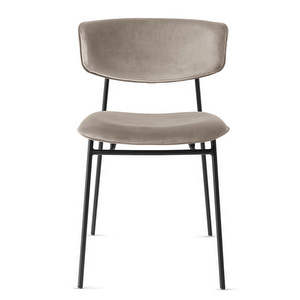 Fifties Chair, Velvet Fabric Sand / Black