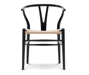 CH24 Wishbone Chair, Black Ash, Natural-Coloured Seat CH24 Wishbone Chair, Black Ash, Natural-Coloured Seat
