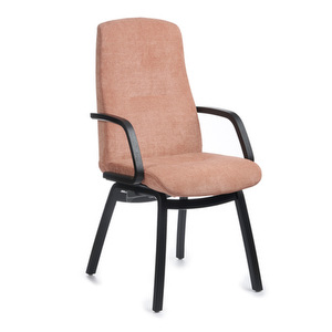Freetime Chair with Armrests, Velvety Fabric Peach / Black Freetime Chair with Armrests, Velvety Fabric Peach / Black