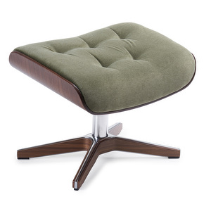 Timeout Footstool, Trapani Fabric Olive / Walnut, Quilted Timeout Footstool, Trapani Fabric Olive / Walnut, Quilted