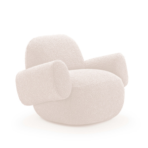 Havana Armchair, Curl Fabric 20 White