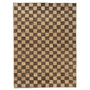 Check Wool Jute -matto, coffee/natural, 140 x 200 cm