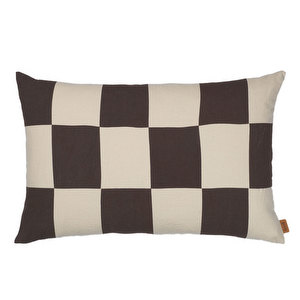 Fold Patchwork -tyyny, coffee/undyed, 40 x 60 cm