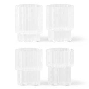 Ripple-juomalasit, frosted, 4 kpl