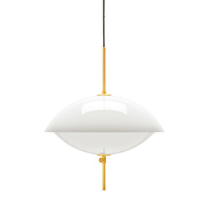 Clam-riippuvalaisin, lasi/messinki, ⌀ 44 cm Clam-riippuvalaisin, lasi/messinki, ⌀ 44 cm