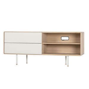 Fina Sideboard, Oak / Light Grey Linoleum, 150 x 64 cm Fina Sideboard, Oak / Light Grey Linoleum, 150 x 64 cm