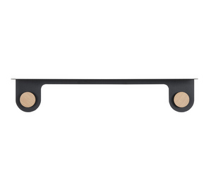 Hook Wall Shelf, Matt Black, 70 cm