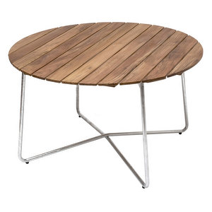 Pöytä 9A, tiikki/teräs, ø 120 cm Pöytä 9A, tiikki/teräs, ø 120 cm