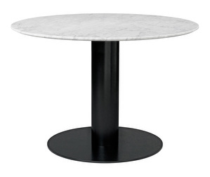 2.0-ruokapöytä, valkoinen marmori / musta, ⌀ 110 cm 2.0-ruokapöytä, valkoinen marmori / musta, ⌀ 110 cm