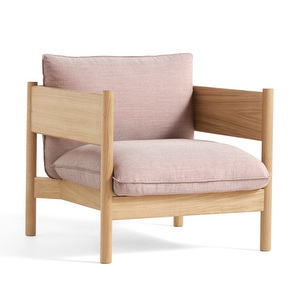 Arbour Club -nojatuoli, Atlas-kangas 621 vaaleanpunainen / tammi