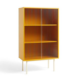 Colour Cabinet -kaappi, keltainen / lasi, 75 x 130 cm