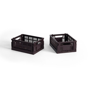 HAY Colour Crate Mini -säilytyskorit, bordeaux, 2 kpl