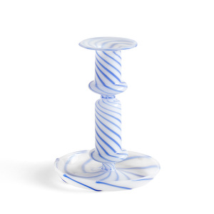 Flare-kynttilänjalka, stripe milk / blue, keskikokoinen