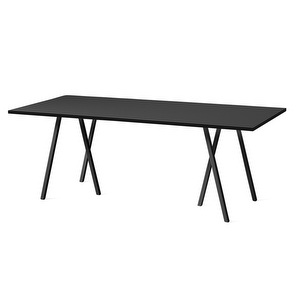 Loop Stand -ruokapöytä, musta, 92 x 200 cm