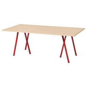 Loop Stand -ruokapöytä, tammi / maroon red, 92 x 200 cm