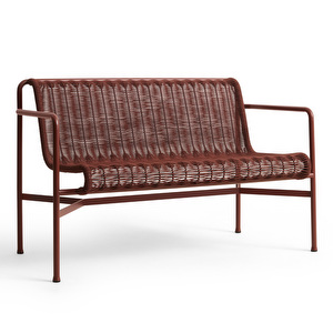 Palissade Cord -penkki selkänojalla, iron red, L 128 cm Palissade Cord -penkki selkänojalla, iron red, L 128 cm