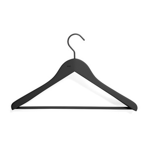 Soft-vaateripustin tangolla, musta, leveät 4 kpl