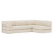CozyPad-vuodesohva, Corduroy-kangas 594 ivory, 312 x 208 cm / käsinojilla