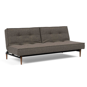 Splitback Styletto -vuodesohva, Flashtex-kangas 216 tummanharmaa / tumma tammi, L 210 cm