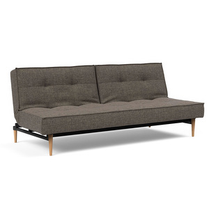 Splitback Styletto -vuodesohva, Flashtex-kangas 216 tummanharmaa / tammi, L 210 cm