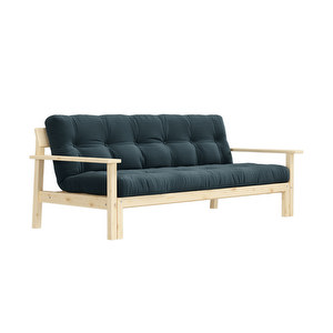 Unwind Futon Sofa, Pale Blue / Pine, W 218 cm Unwind Futon Sofa, Pale Blue / Pine, W 218 cm