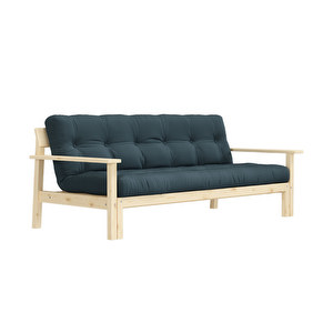 Unwind Futon Sofa, Petrol Blue / Pine, W 218 cm Unwind Futon Sofa, Petrol Blue / Pine, W 218 cm