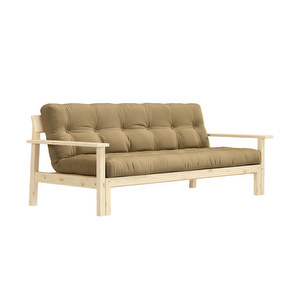 Unwind Futon Sofa, Wheat Beige / Pine, W 218 cm Unwind Futon Sofa, Wheat Beige / Pine, W 218 cm
