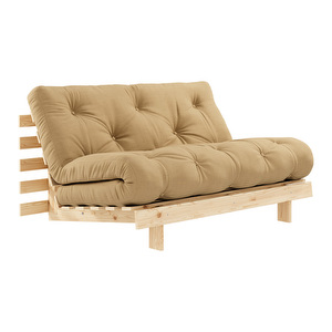 Roots-futonsohva, wheat beige / mänty, L 140 cm