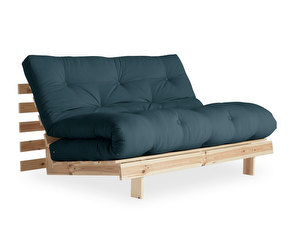 Roots Futon Sofa, Petrol Blue / Pine, W 140 cm Roots Futon Sofa, Petrol Blue / Pine, W 140 cm