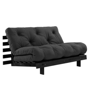 Roots Futon Sofa, Dark Grey / Black, W 140 cm