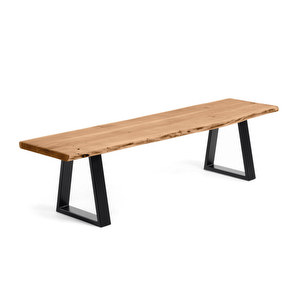 Alaia-penkki, akaasia / musta teräs, L 160 cm
