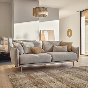 Carlota Sofa, Beige/Beech, W 213 cm