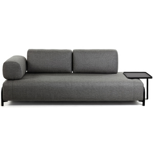 Compo-sohva, tummanharmaa, L 252 cm, tarjottimella Compo-sohva, tummanharmaa, L 252 cm, tarjottimella